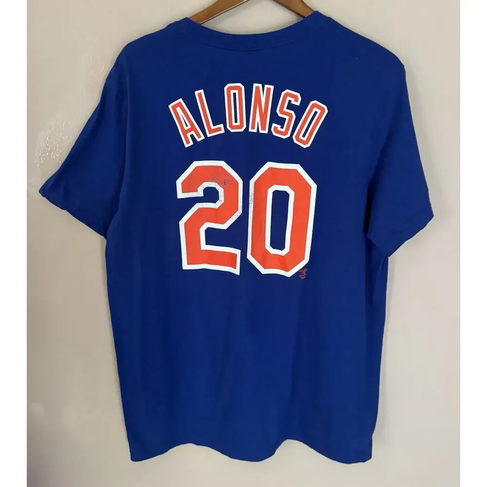 Pete Alonso Blue T-Shirt Baseball MLB New York Mets Tee Nike Sports XL